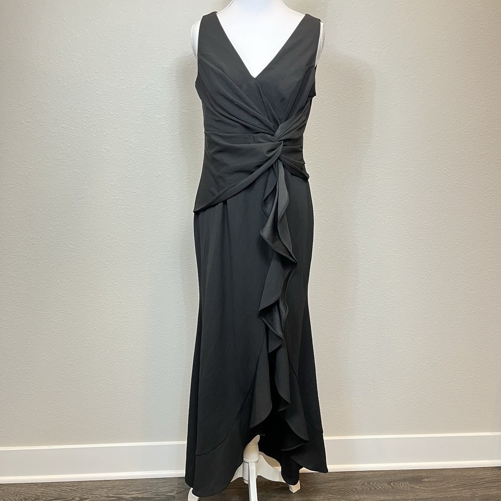 Womens V-Neck Cascade Ruffle High Low Formal Gown Size M Prom Unbranded Cocktail